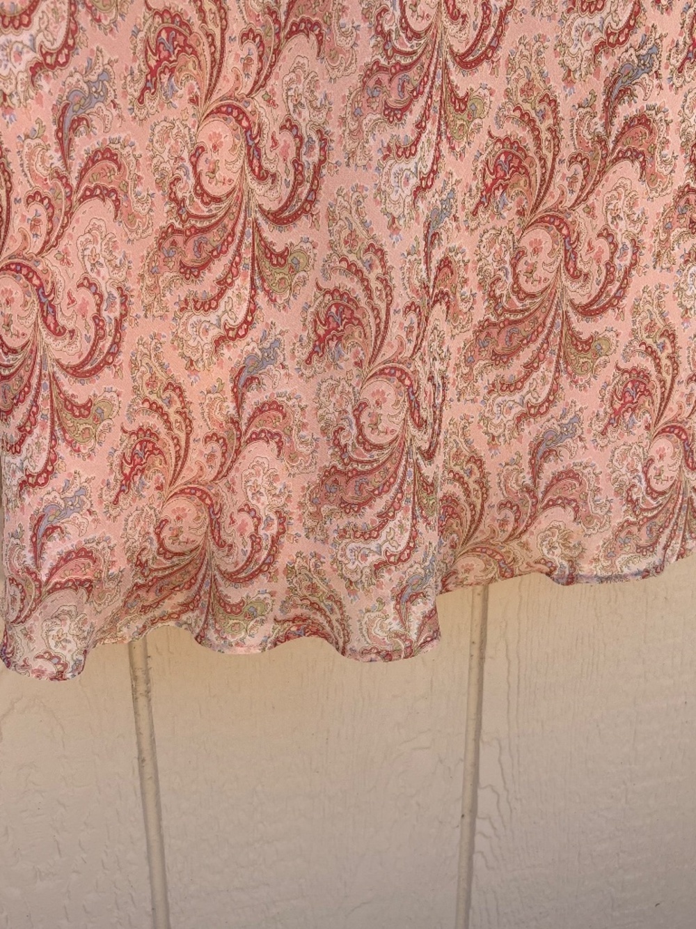 Vintage Ann Taylor Silk Shift Dress Womens 8 Petite Pink Paisley Midi Y2K Summer - Picture 4 of 8